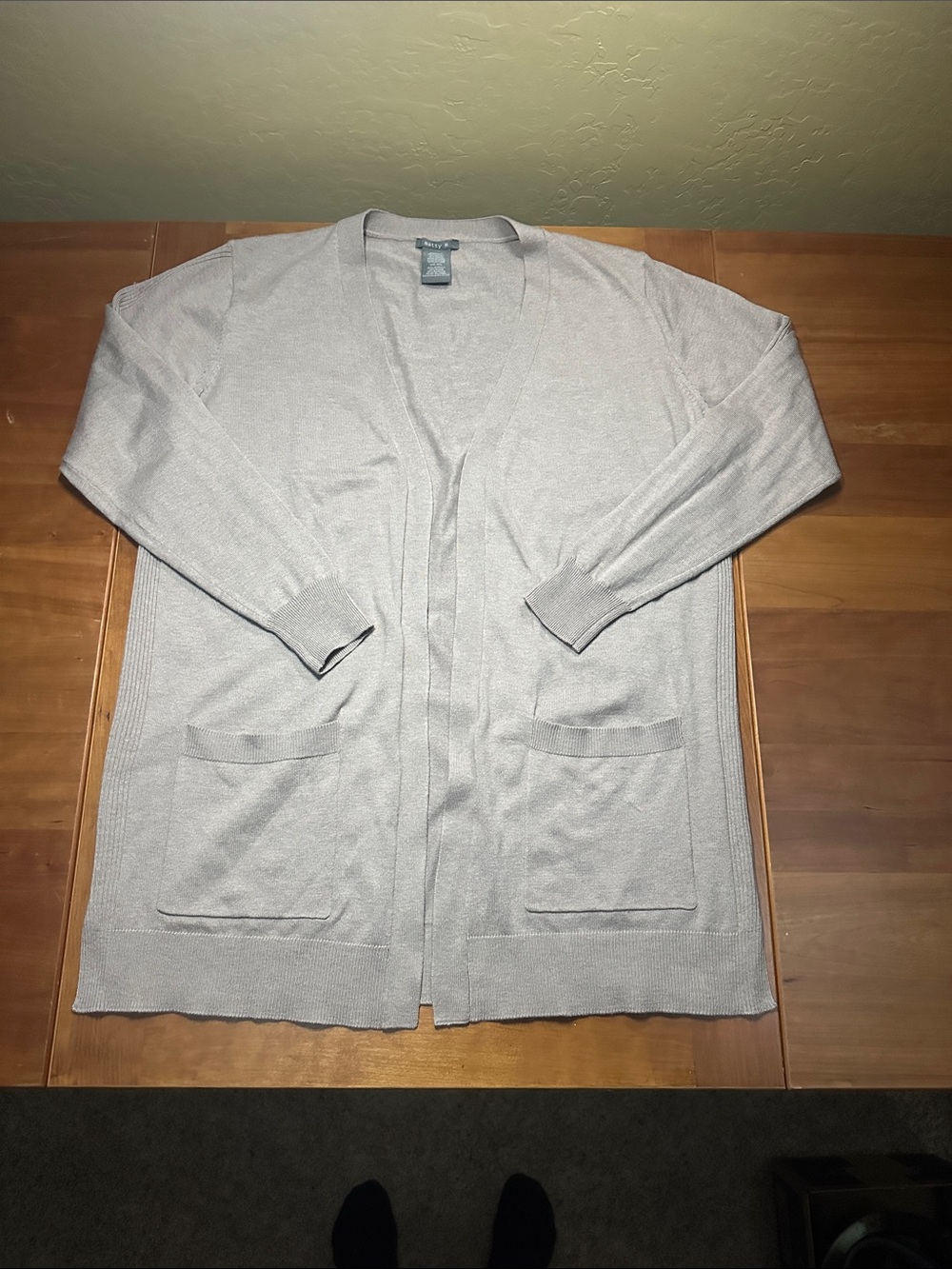 Matty M Light Beige Open-Front women’s Cardigan